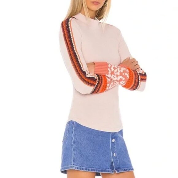 Free People Tops - Free People Large Switch It Up Crochet Thermal Top beige Animal Print Boho